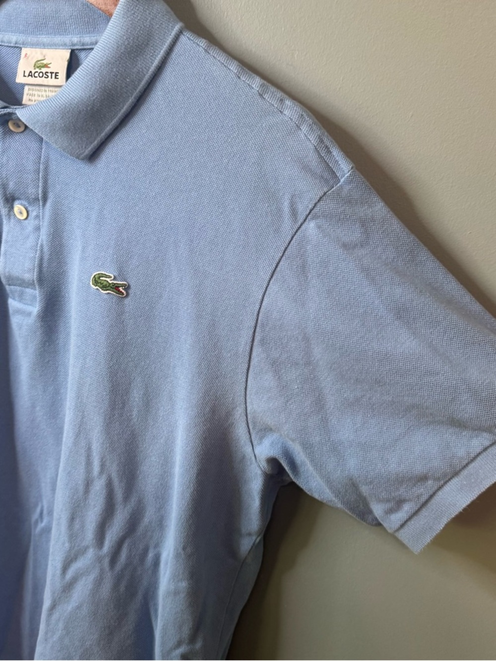 Lacoste Classic Vintage 5191L Blue Cotton Pique Polo Shirt Men Size 6 (XL) - Picture 6 of 13